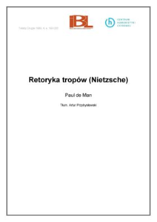 Retoryka trop&oacute;w (Nietzsche)