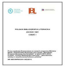 Polska Bibliografia Literacka za rok 1981, część I