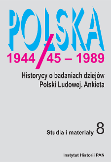 Polska 1944/45-1989 : studia i materiały 8 (2008), Wstęp
