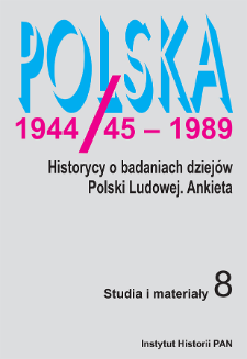 Polska 1944/45-1989 : studia i materiały 8 (2008), Strony tytułowe, spis treści