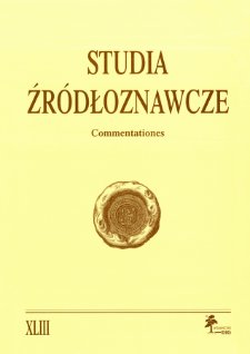 Studia Źr&oacute;dłoznawcze = Commentationes T. 43 (200, Zapiski krytyczne i sprawozdania5)