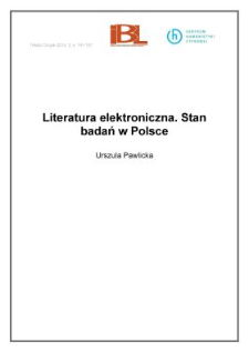 Literatura elektroniczna.Stan badań w Polsce