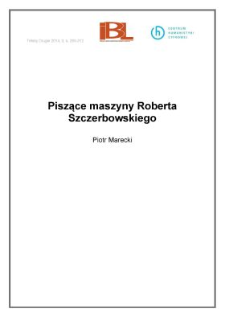 Piszące maszyny Roberta Szczerbowskiego