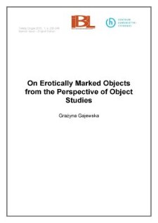 On Erotically Marked Objects from the Perspective of Object Studies