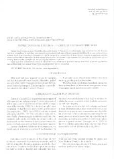 Animal bones as a source of Calcium for Mesolitic man