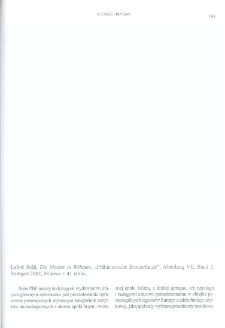 Die Messer in B&ouml;hmen, Lubo&scaron; Jir&aacute;ň, &bdquo;Pr&auml;historische Bronzefunde&rdquo;, Abteilung VII, Band 5, Stuttgart 2002 : [recenzja]