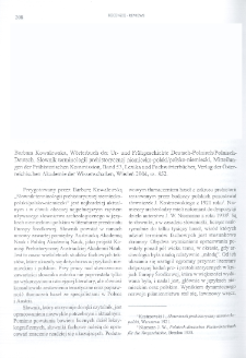 W&ouml;rterbuch der Ur- und Fr&uuml;hgeschichte Deutsch-Polnisch/Polnisch-Deutsch, Słownik terminologii prehistorycznej niemiecko-polski/polsko-niemiecki, Barbara Kowalewska, Mitteilungen der Pr&auml;historischen Kommission, Band 53, Lexika und Fachw&ouml;rterb&uuml;cher, Wiedeń 2004 : [recenzja]