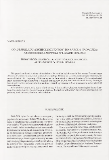 Od &bdquo;Przeglądu Archeologicznego&rdquo; do Karola Hadaczka: archeologia lwowska w latach 1876-1914