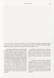 Die b&auml;uerliche Ostsiedlung des Mittelalters in Nordostdeutschland. Untersuchungen zum Landesausbau des 12. bis 14. Jahrhunderts im l&auml;ndlichen Raum, Hrsg. Felix Biermann i G&uuml;nter Mangelsdorf, Peter Lang Europ&auml;ischer Verlag der Wissenschaften 2005 : [recenzja]
