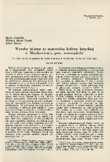 Wyroby żelazne ze stanowiska kultury łużyckiej w Maszkowicach, pow. nowosądecki