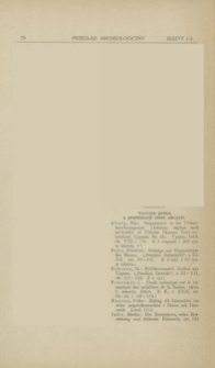Nowsze prace z prehistorji ziem obcych