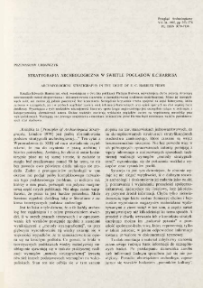 Stratygrafia archeologiczna w świetle pogląd&oacute;w E. C. Harrisa