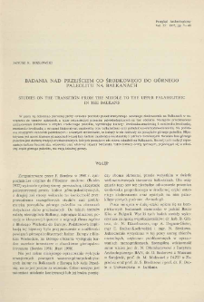 Badania nad przejściem od środkowego do g&oacute;rnego paleolitu na Bałkanach