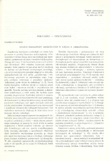 Status poznawczy archeologii w ujęciu P. Urbańczyka