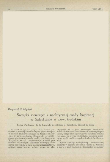 Szczątki zwierzęce z neolitycznej osady bagiennej w Szlachcinie w pow. średzkim