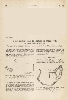 Gr&oacute;b kultury czasz lejowatych ze Starej Wsi w pow. lubartowskim