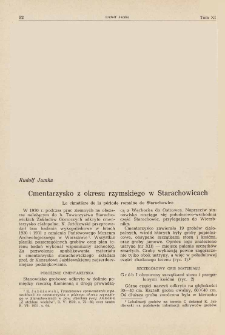 Cmentarzysko z okresu rzymskiego w Starachowicach