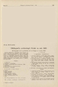 Bibliografia archeologii Polski za rok 1951