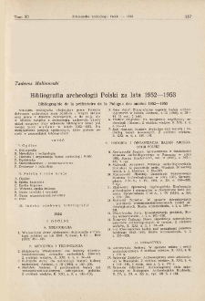 Bibliografia archeologii Polski za lata 1952-1953