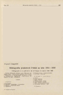 Bibliografia prahistorii Polski za lata 1954-1956