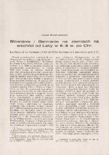 Słowianie i Germanie na ziemiach na wsch&oacute;d od Łaby w 6-8 w. po Chr.