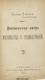 Historyczny zarys matematyki u starożytnych