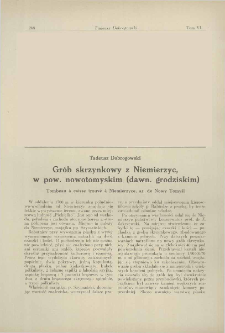 Gr&oacute;b skrzynkowy z Niemierzyc, w pow. nowotomyskim (dawn. grodziskim)