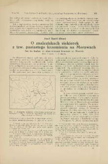 O znaleziskach siekierek z tzw. pasiastego krzemienia na Morawach