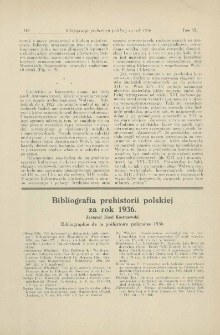 Bibliografia prehistorii polskiej za rok 1936