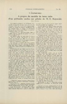 A propos du mod&egrave;le de terre cuite d'un pr&eacute;tendu enclos sur pilotis de M. E. Majewski