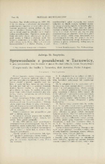Sprawozdanie z poszukiwań w Tarnowicy, w pow. jaworowskim (woj. lwowskie) w gminie Bruchnal (włas. hr. Leona Szeptyckiego)