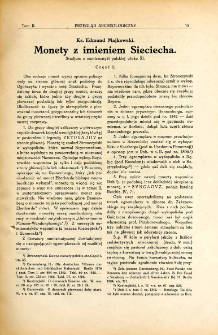 Monety z imieniem Sieciecha : studjum z numizmatyki polskiej wieku XI. Cz. 2