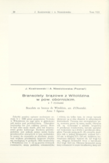 Bransolety brązowe z Witoldzina w pow. obornickim