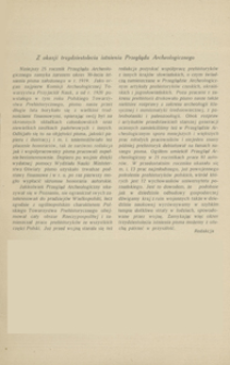 Z okazji trzydziestolecia istnienia Przeglądu Archeologicznego