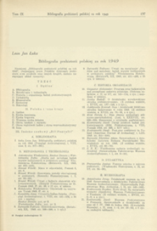 Bibliografia prehistorii polskiej za rok 1949 + Uzupełnienia za lata poprzednie