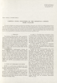 Chipped stone industries of the Moravian Corded Ware Culture