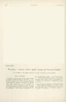 Wczesny i starszy okres epoki brązu na G&oacute;rnym Śląsku