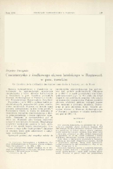Cmentarzysko z środkowego okresu lateńskiego w Rzężawach w pow. tureckim