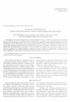 Puchary dzwonowate : zarys historii badań i wsp&oacute;łczesne kierunki refleksji