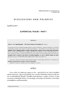 Superficial praise &ndash; Part I