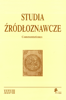 Studia Źr&oacute;dłoznawcze = Commentationes T. 38 (2000), Title pages, Contents