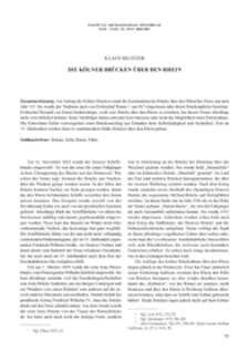 Die K&ouml;lner Br&uuml;cken &uuml;ber den Rhein