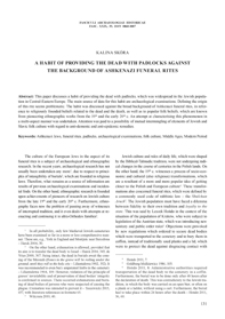 A Habit of Providing the dead with padlocks against the background of Ashkenazi funeral rites