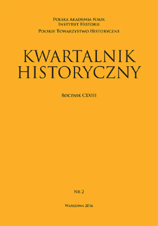 Kwartalnik Historyczny R. 123 nr 2 (2016), Title pages, Contents