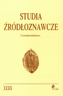 Studia Źr&oacute;dłoznawcze = Commentationes T. 39 (2001), Title pages, Contents
