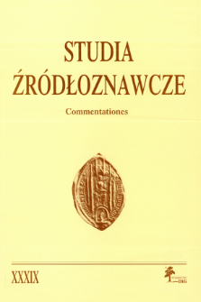Studia Źródłoznawcze = Commentationes T. 39 (2001), Zapiski krytyczne i sprawozdania