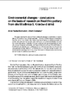 Environmental changes – conclusions on the basis of research on Neolithic pottery from site Modlnica 5, Kraków district