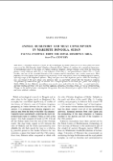 Animal Husbandry and Meat Consumption in Makurite Dongola, Sudan. Faunal Evidence from the Royal Residence Area, 6th&ndash;17th Century