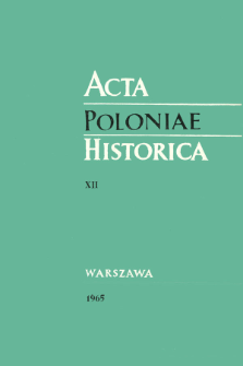 Acta Poloniae Historica T. 12 (1965), Comptes rendus