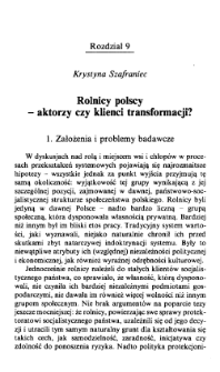 Rolnicy polscy - aktorzy czy klienci transformacji?